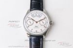 Replica YL V2 Upgrade IWC Portuguese White Dial Black Leather Strap 44 MM Automatic Watch